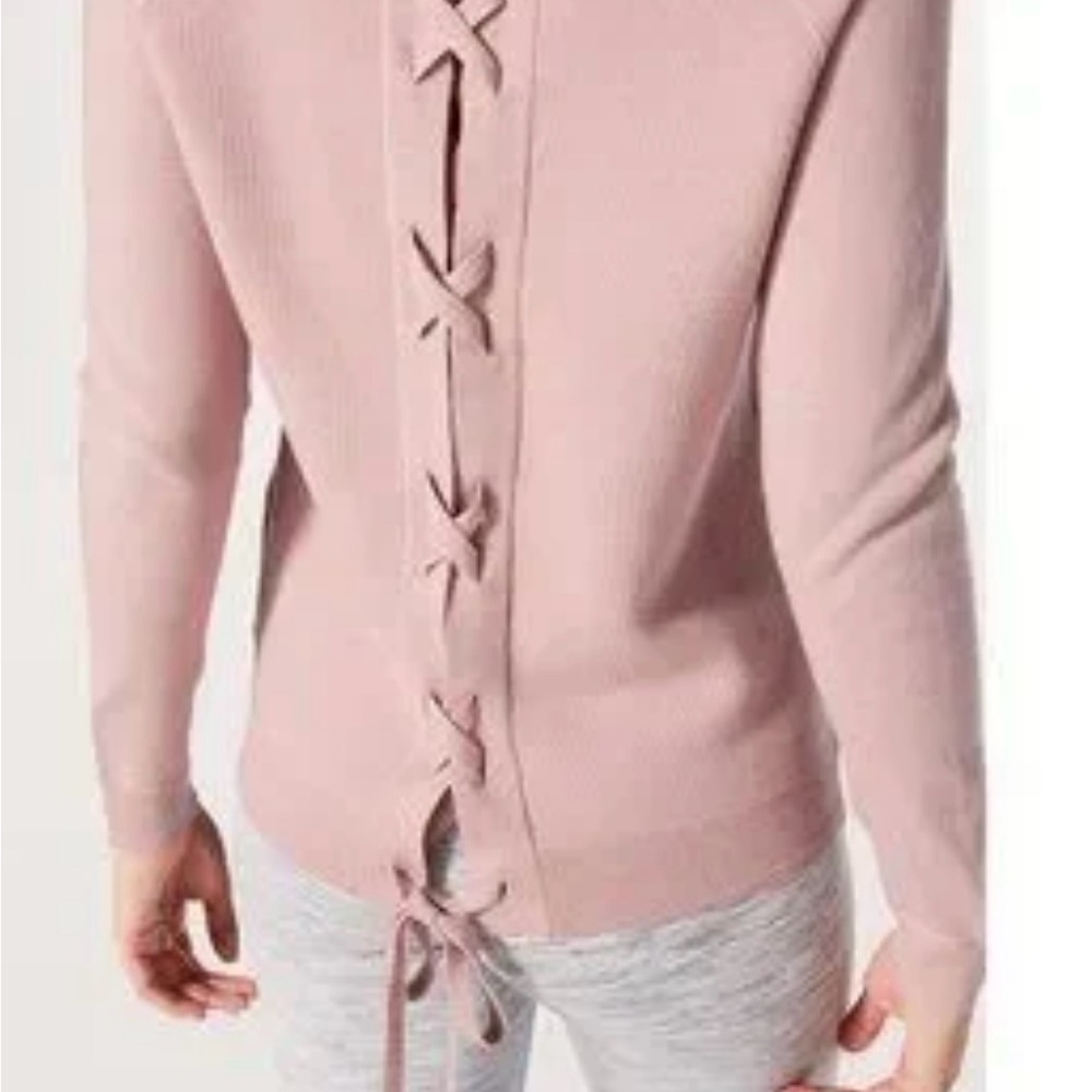 lululemon athletica Pink Lace-Back Crew Sweater